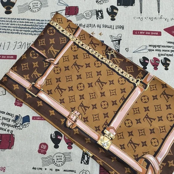 Louis Vuitton Monogram Pattern Silk Square Scarf - Picture 5 of 5